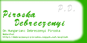 piroska debreczenyi business card